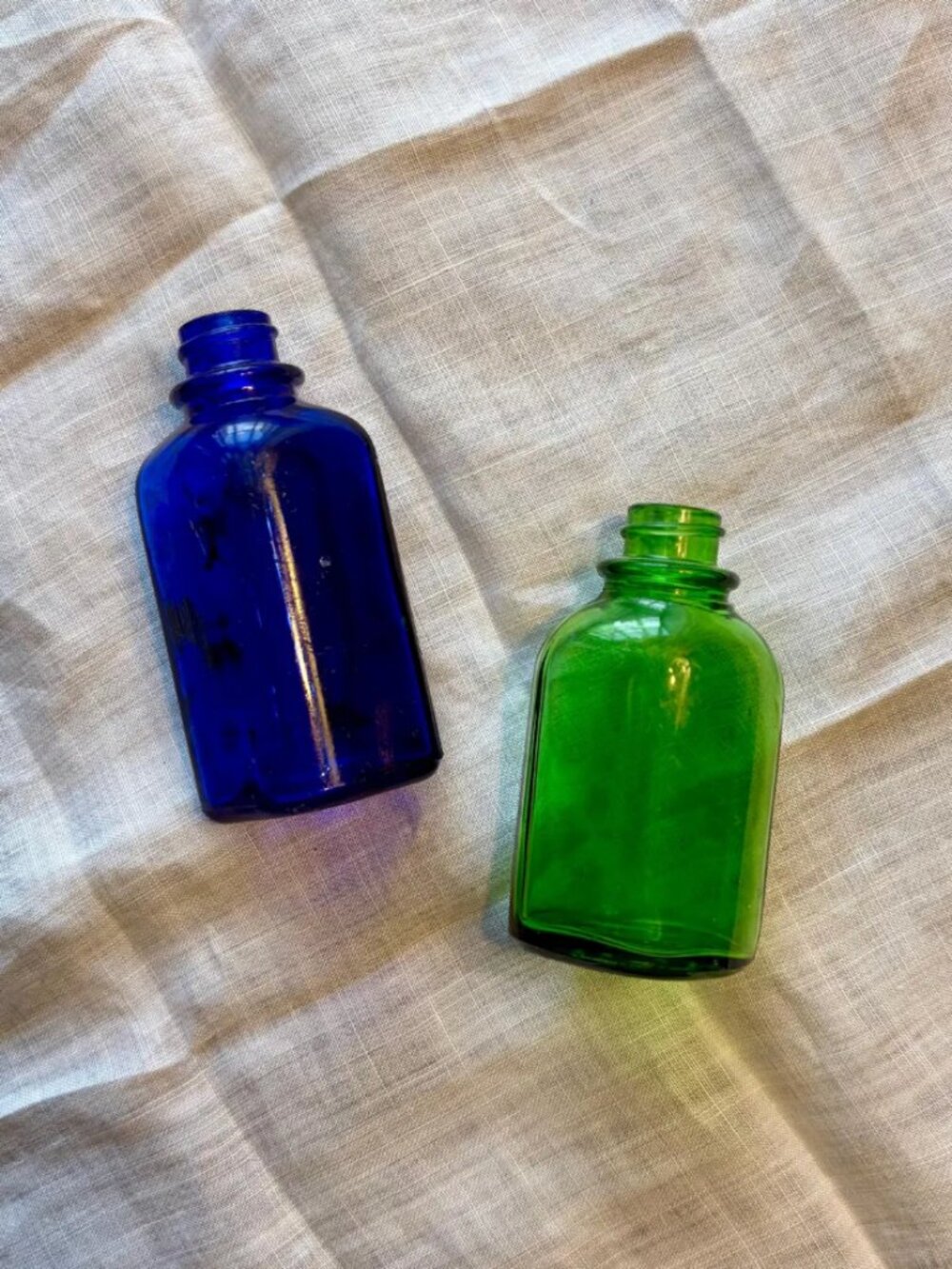 Vintage Colored Glass Dropper Bottles